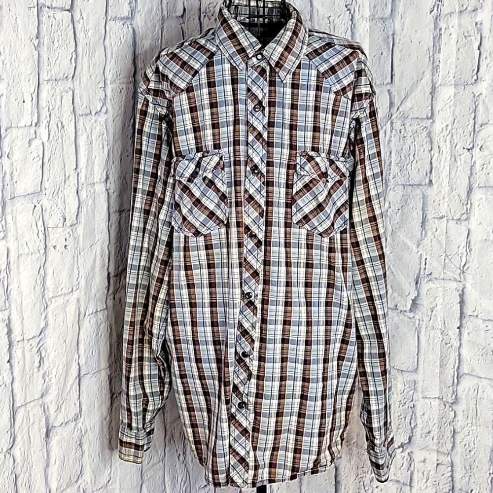 PD&C Western Shirt with Pearl Snap‎ Buttons XL